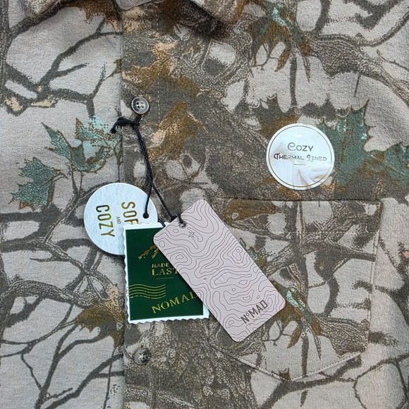 NOMAD Craft+Flow Men's Cozy Thermal Lined Flannel Shacket Burton Camo M NWT - Picture 4 of 10